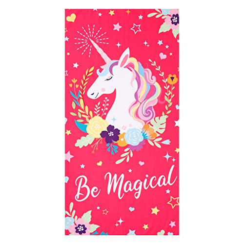 LIVILAN Unicorn Beach Towel for Girls Kids, Oversized Rainbow Beach Towel Microfiber Quick Dry Sand Free Pool Yoga Bath Cute Thin Towel, Toddler Beach Towel Blanket Unicorn Gifts, 30”x60” | Amazon (US)
