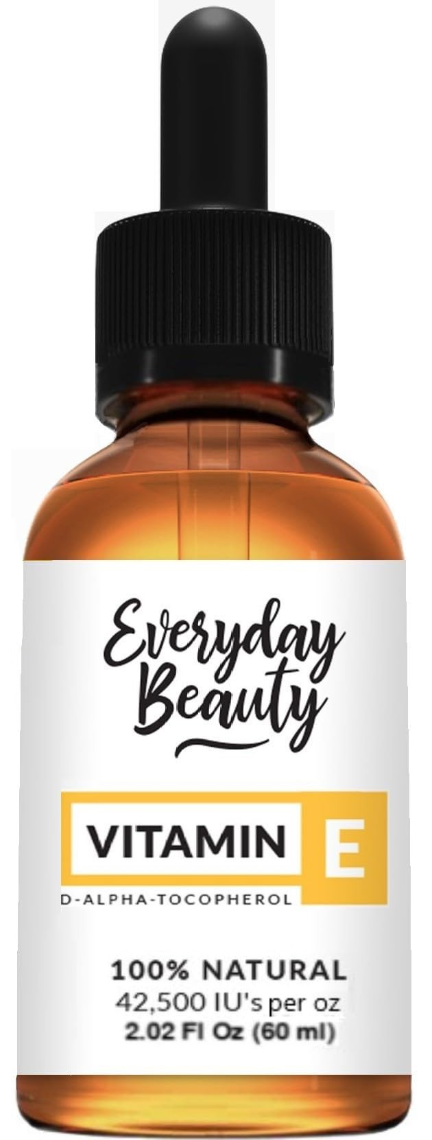 Pure Vitamin E Oil - D-Alpha Tocopherol 100% Pure & All Natural 2.02 Fl Oz Glass Bottle & Dropper 42,500 IU per oz - Thick, Amber Color, Nutty Aroma From Wheat Germ - Face Body Hair | Amazon (US)