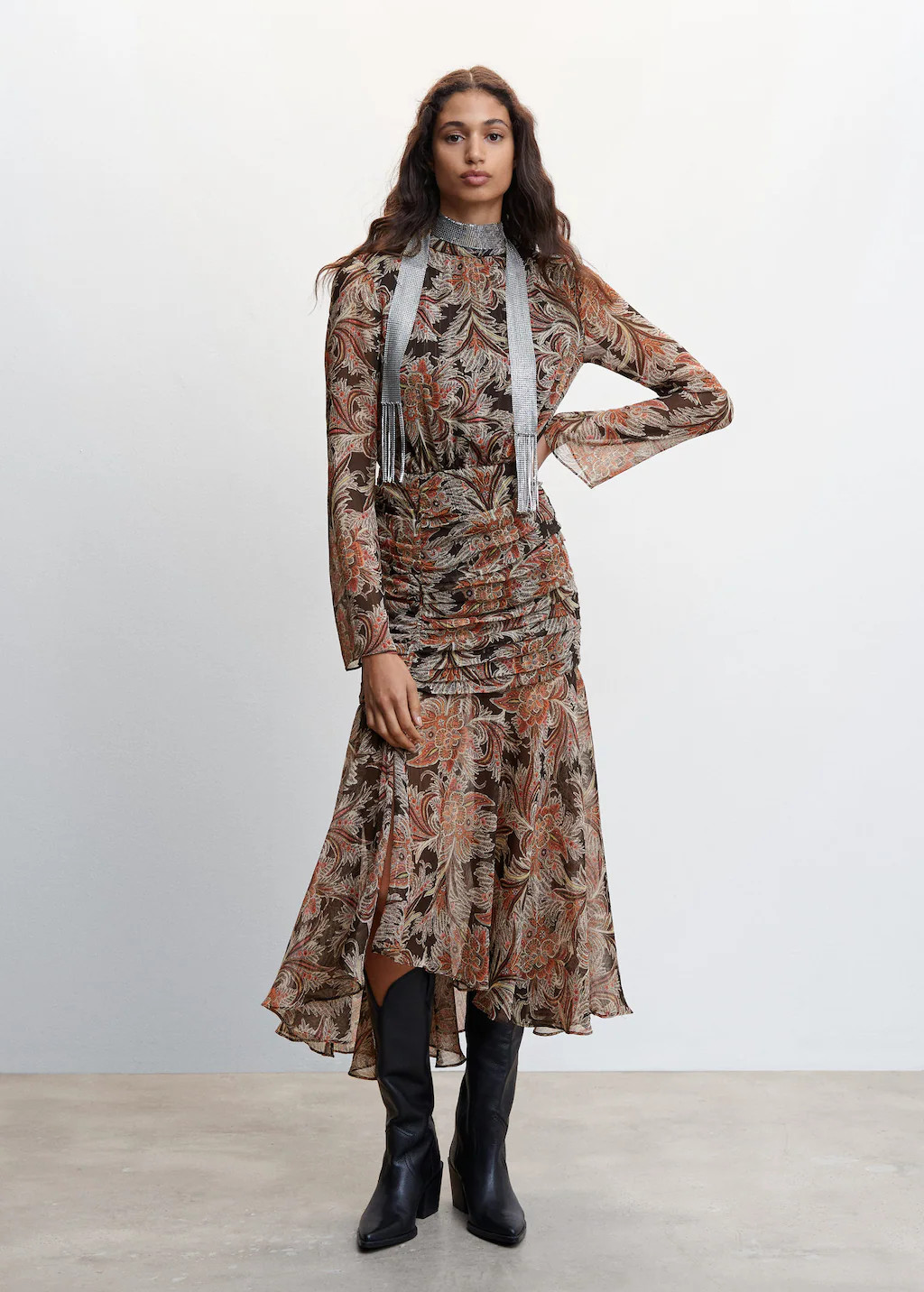 Paisley print dress -  Women | Mango USA | MANGO (US)