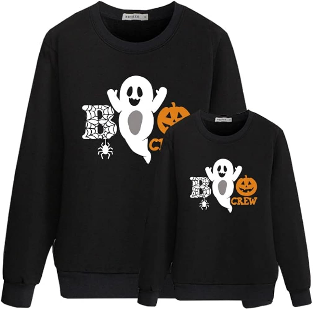 Mommy and Me Family Matching Sweatshirt Halloween Outfits for Women and Kids Pumpkin Ghost Long Slee | Amazon (US)