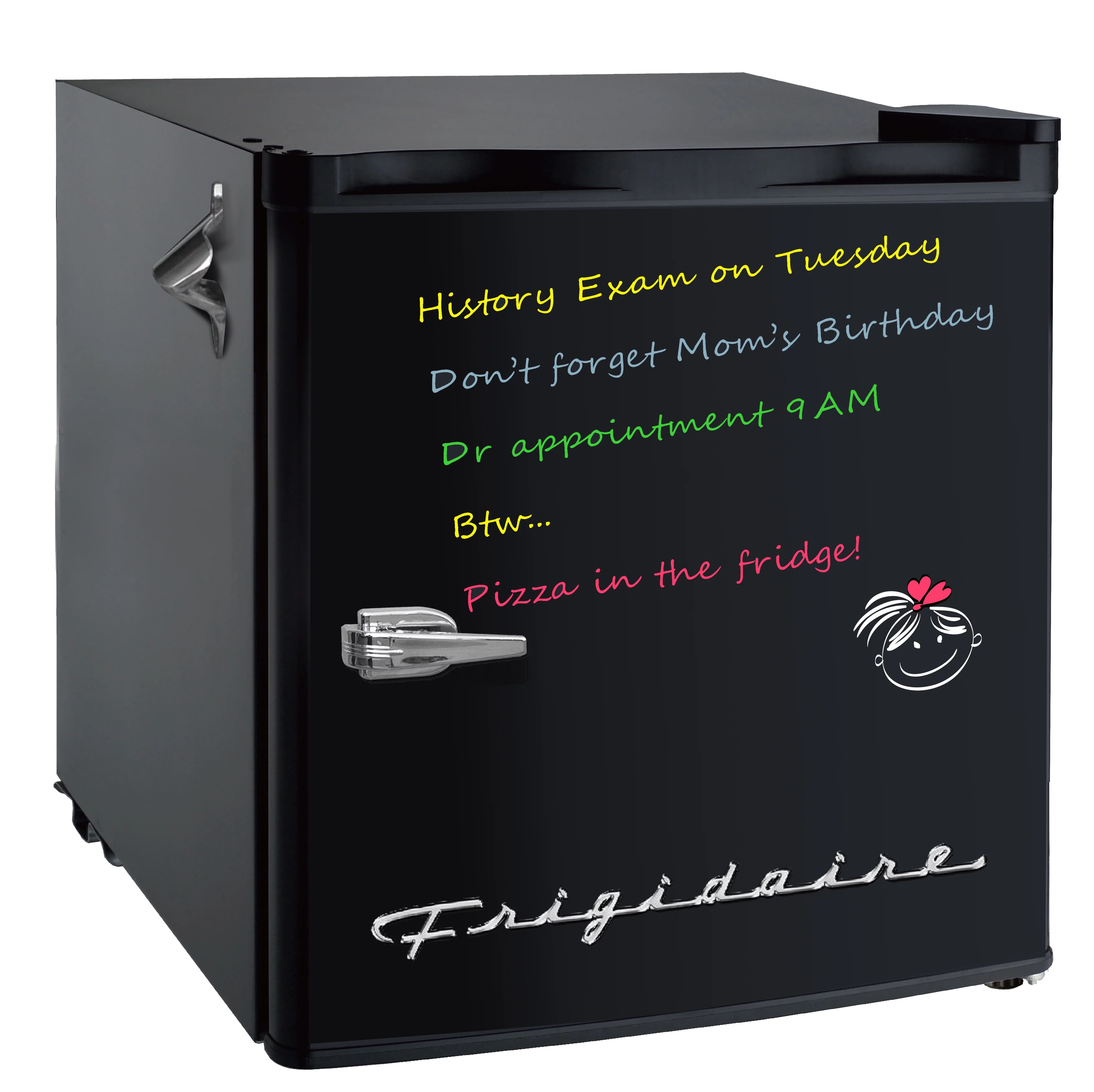 Frigidaire, 1.6 Cu ft Retro Dry Erase Compact Refrigerator With Side Bottle Opener, (EFR177), Bla... | Walmart (US)