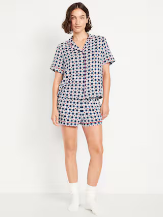 Sunday Sleep Knit Jersey Short Set | Old Navy (US)