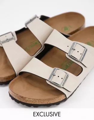 Birkenstock arizona vegan sandals in stone | ASOS (Global)