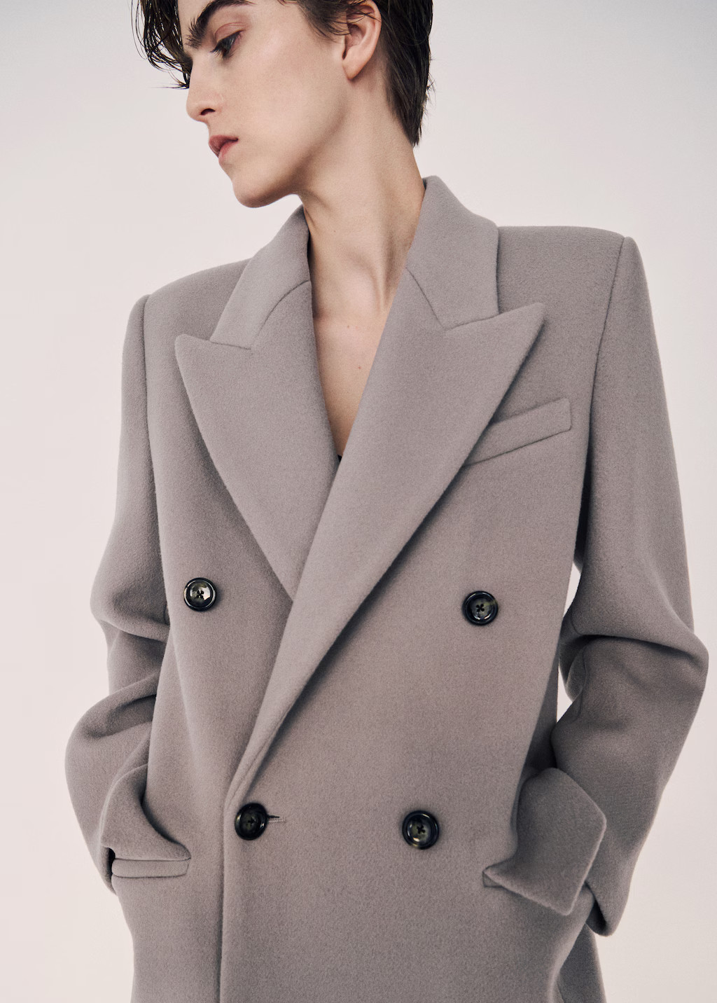 Double-breasted wool coat | MANGO (UK)