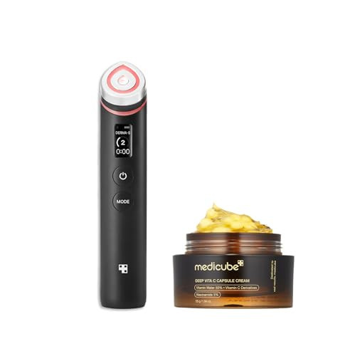medicube K-Viral Duo for Uneven Skin Tone: Age-R Booster Pro | 6-in-1 Real Glass Glow Device and Deep Vitamin C Golden Capsule Face Moisturizer | Gifts for Her | Amazon (US)