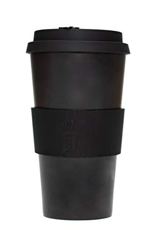 Joe Cup Premium Organic Reusable Bamboo Coffee Cup, Coffee Mug with Quick Seal Spill Stopper (Black, | Amazon (US)