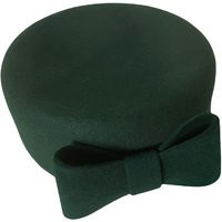 Green Pillbox Hat With Bow/ Flat Winter Hat/ Occasion Uk/ Formal Dress Made in Israel | Etsy (US)