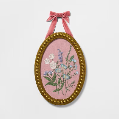 9.13"x12.91" Cross Stitch Floral Wall Art - Threshold™ designed with Studio McGee | Target