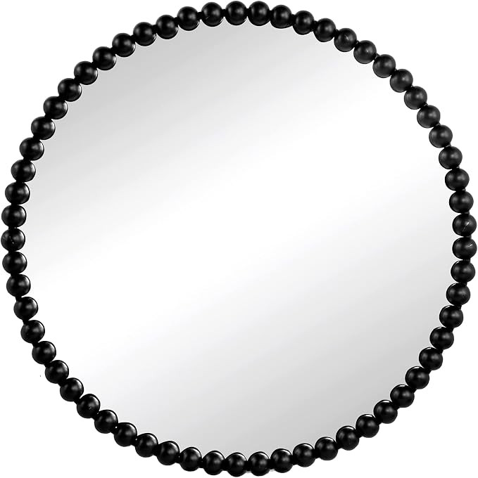 A&B Home Circle Mirror Wall Decor - 32" Bathroom Mirror with Metal Beaded Frame, Large Round Mirr... | Amazon (US)