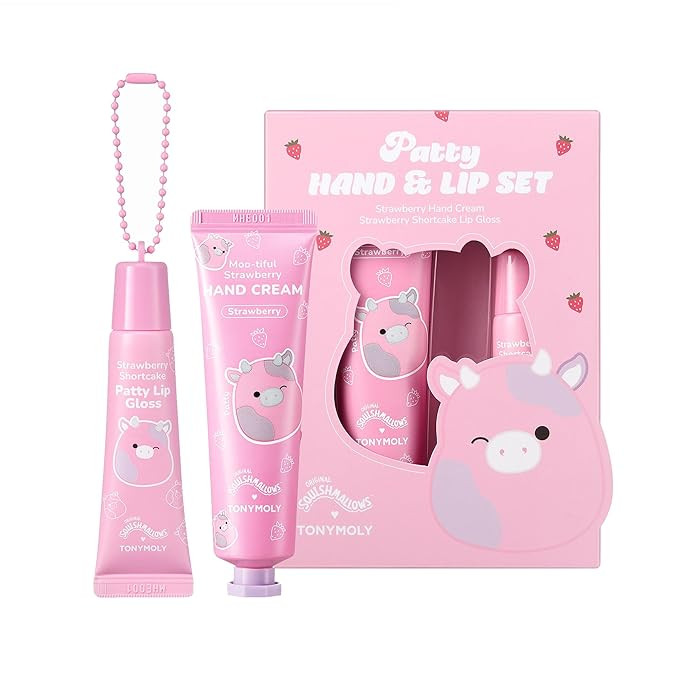 TONYMOLY x Squishmallows Patty the Cow 2-Piece Skincare & Beauty Gift Set – Strawberry Hand Cre... | Amazon (US)