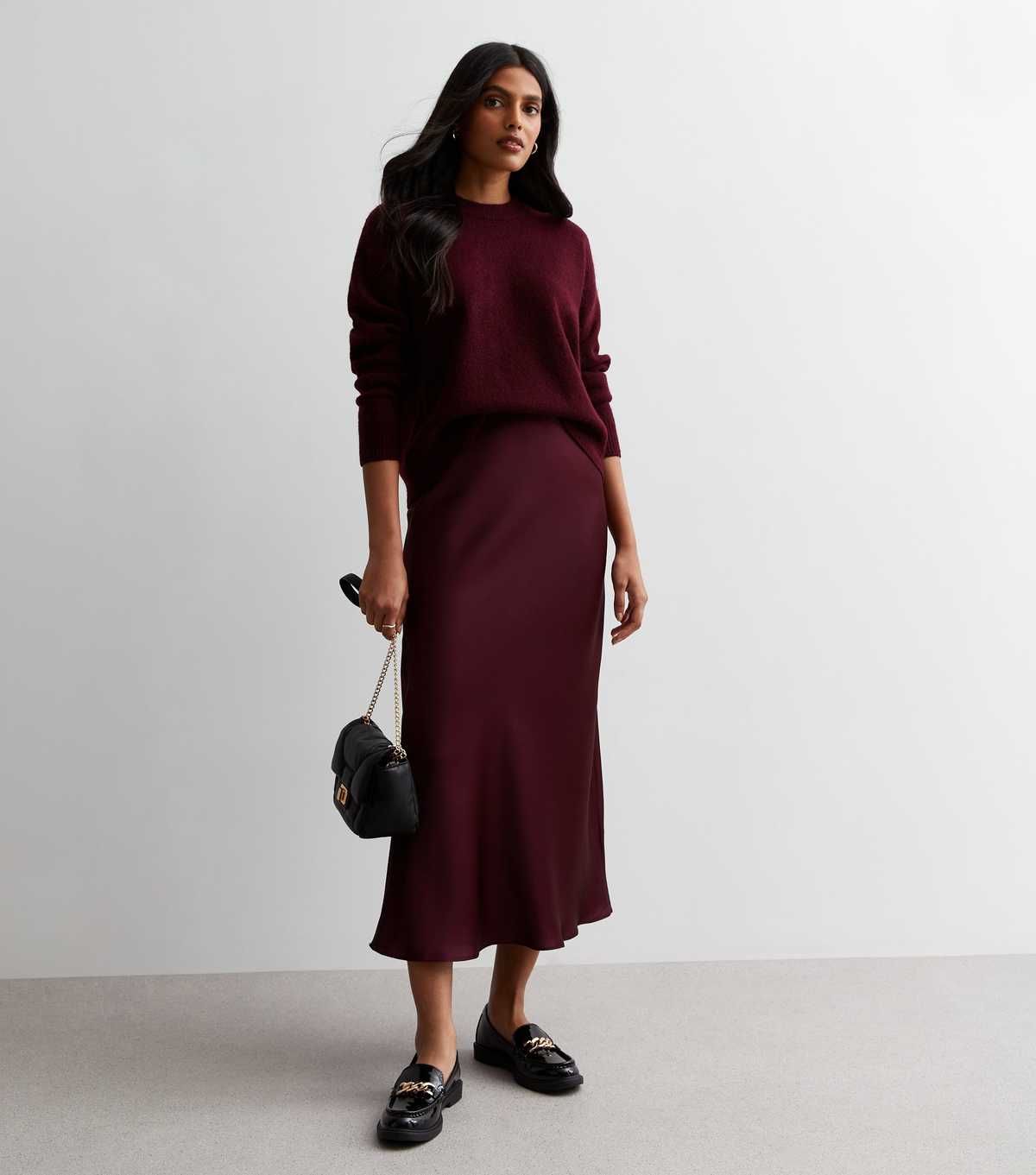 Burgundy Satin Bias Cut Midaxi Skirt
						
						Add to Saved Items
						Remove from Saved Item... | New Look (UK)
