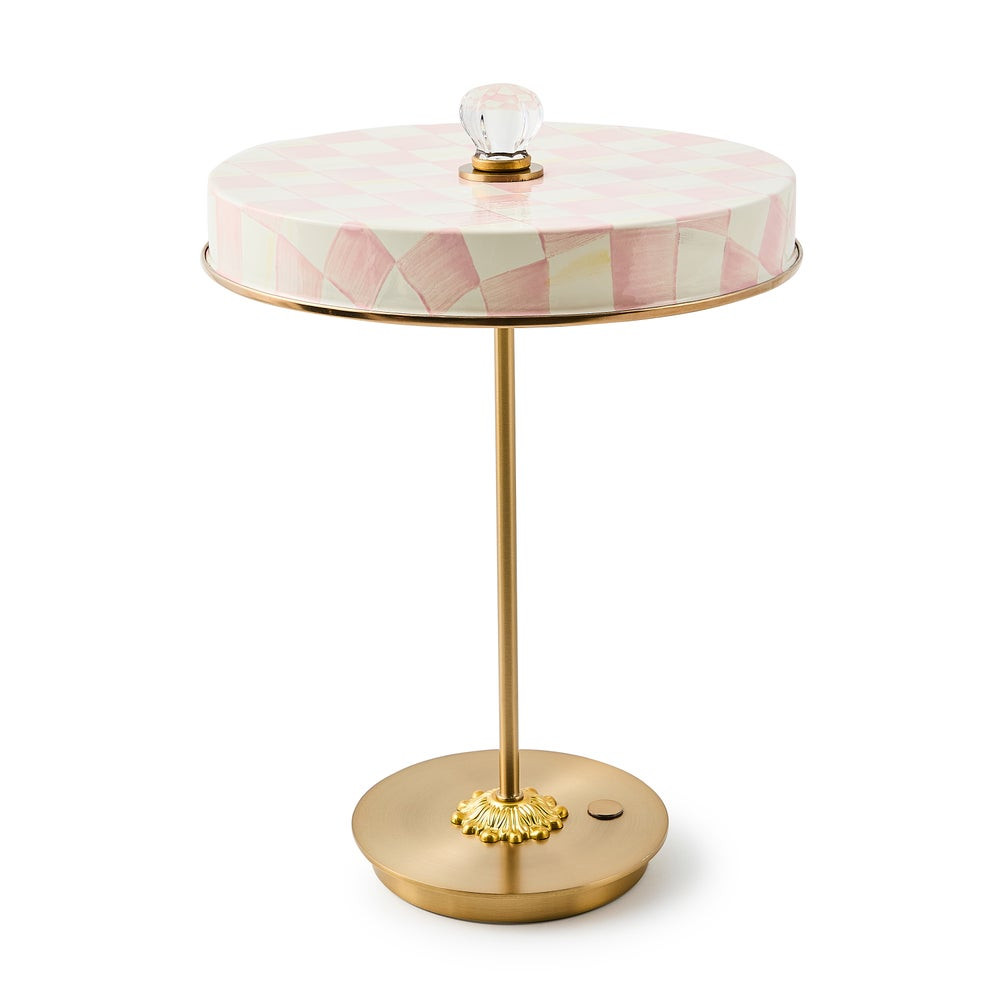 Rosy Check LED Rechargeable Disk Table Lamp | MacKenzie-Childs