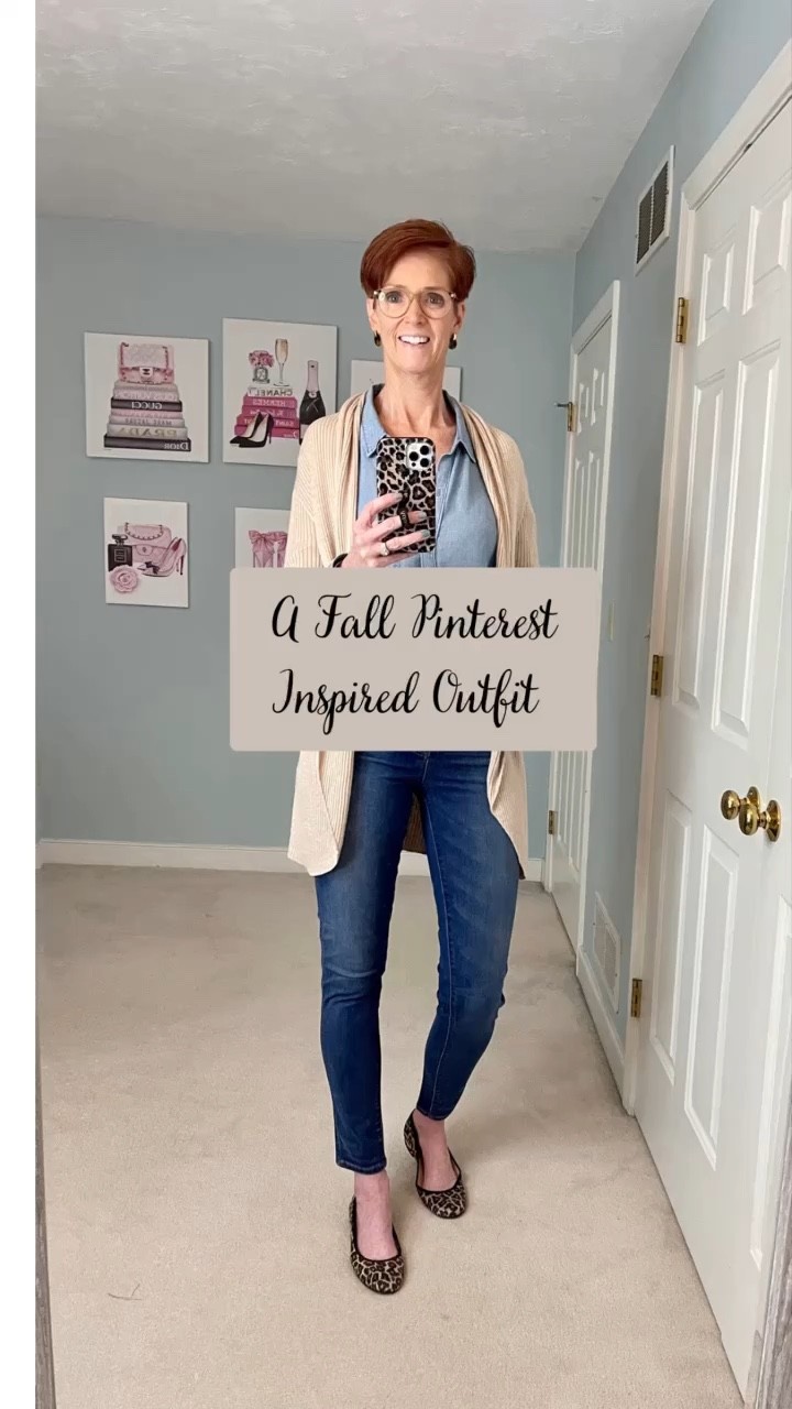 A fall Pinterest Inspired outfit. Wearing my favorite chambray shirt that is incredibly soft. I size up to a large in this. A beige cardigan that is old but linked similar. And jeans long enough for the tall girls and leopard flats.

Madewell jeans

Fall style, fall outfit, jeans, chambray shirt, classic style, leopard print shoes

#LTKstyletip #LTKSale