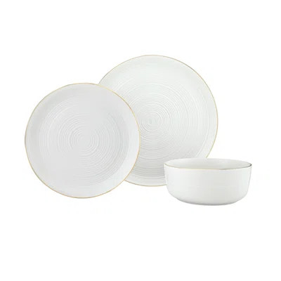 Keene Gold Rim 12 Piece Dinnerware | Birch Lane