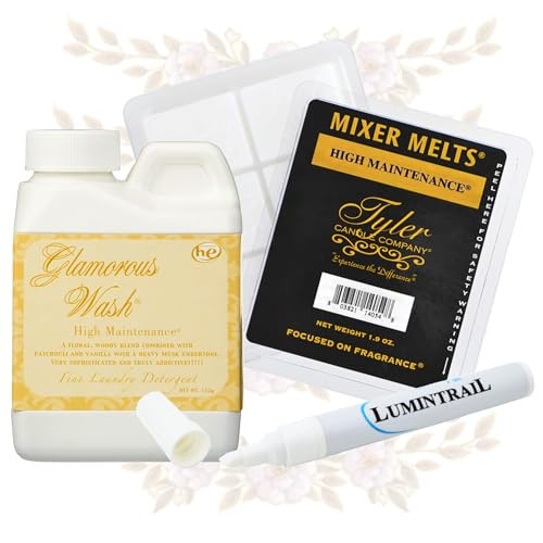 Tyler Diva Glamorous Wash Laundry Detergent (4 oz.) Bundle with Tyler Diva Mixer Melts and Lumintrail Stain Remover Pen - Perfect Diva Gift Pack Scented Bundle - Skin Sensitive Laundry Detergent | Amazon (US)
