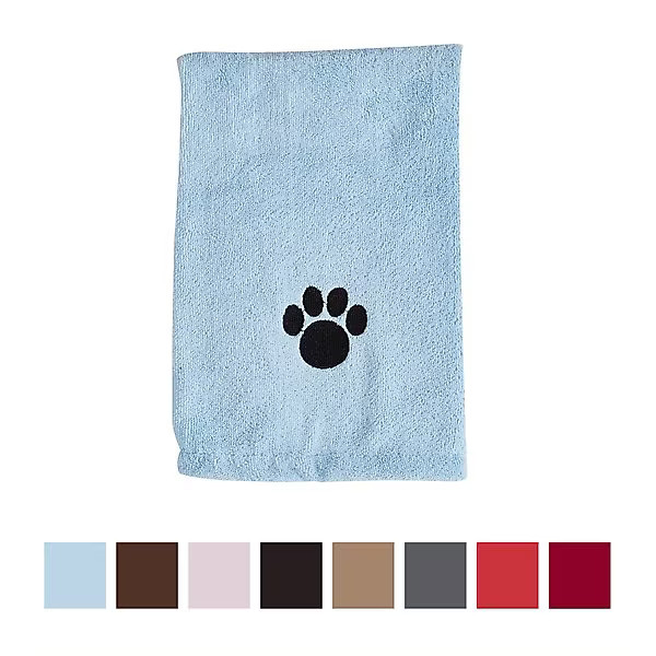 Bone Dry Embroidered Paw Print Microfiber Bath Towel | Chewy.com