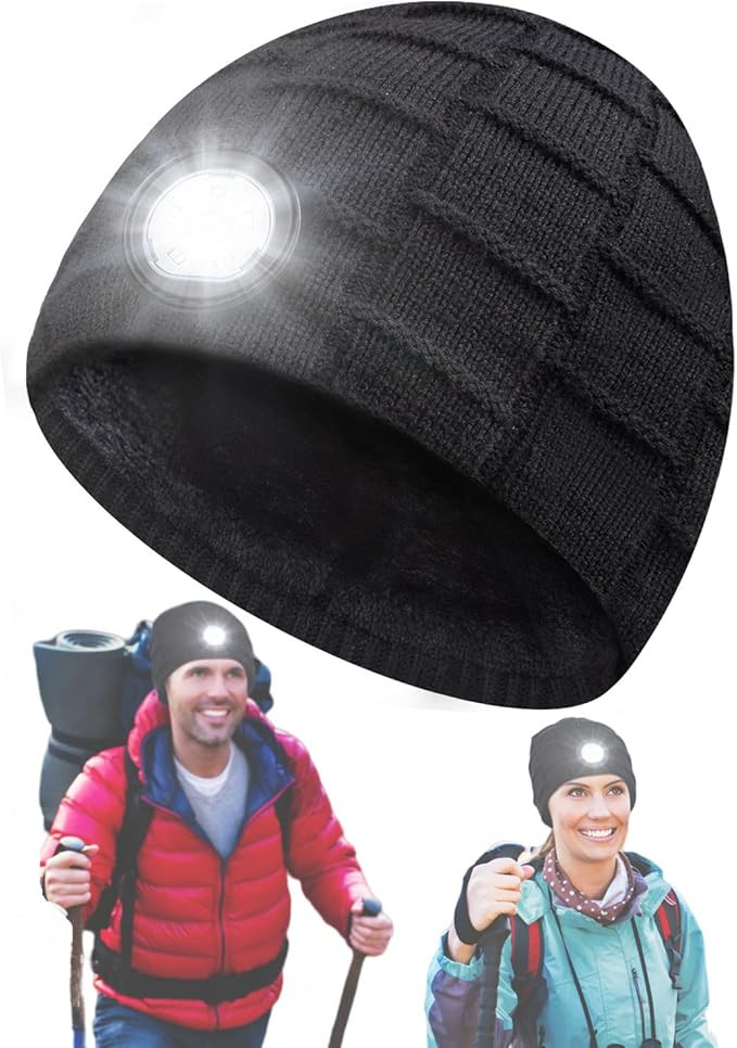 PASTACO Stocking Stuffers for Men LED Beanie with Light for Camping Fishing Hunting, Chirstmas Bi... | Amazon (US)