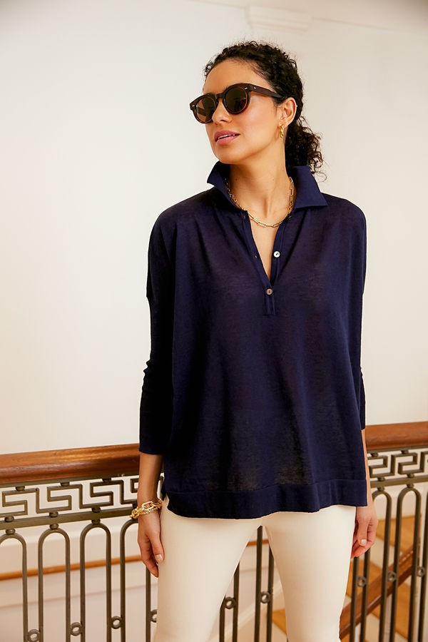 Navy Clayton Knit Polo | Tuckernuck (US)