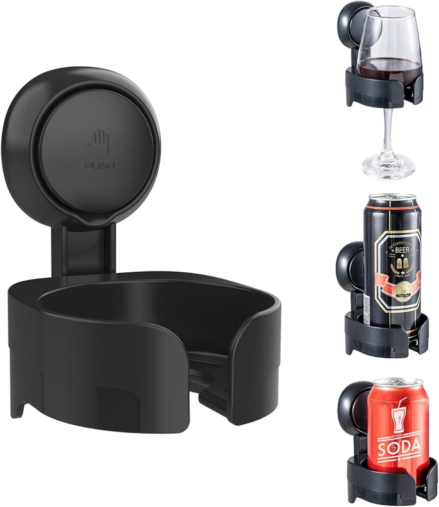 TAILI Suction Cup Bathtub Wine Glass Holder for Beer, Wine, Drinks, Portable Wall-Mounted Wine Cu... | Amazon (US)