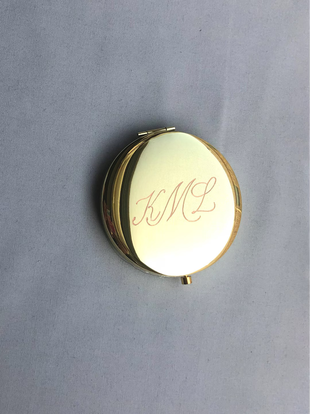 Calligraphy Monogram Engraved Compact Mirror Gold Rose Gold Black Christmas Gift Mom Best Friend ... | Etsy (US)
