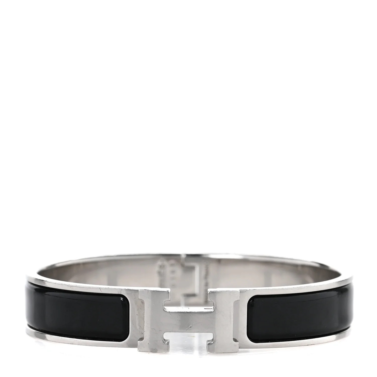 HERMES Enamel Narrow Clic Clac H Bracelet GM Black | FASHIONPHILE (US)