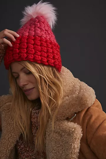 Colorblocked Merino Wool Pommed Beanie | Anthropologie (US)