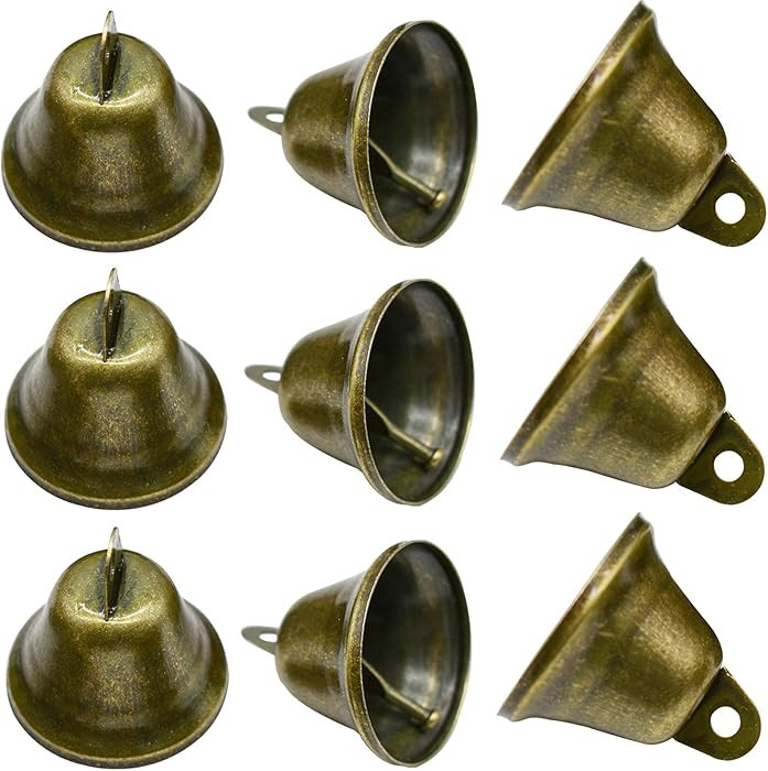 10 PCS Small Jingle Bells Bronze Vintage Mini (1.7" X 1.5") for Door Bell Wedding Christmas Hallo... | Amazon (US)