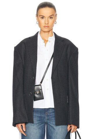 Helmut Lang Oversized Blazer in Charcoal | FWRD 