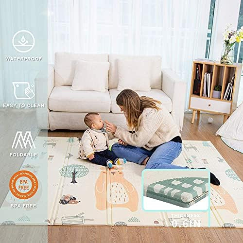 Baby Play mat, playmat, Baby mat Folding Extra Large Thick Foam Crawling playmats Reversible Wate... | Amazon (US)