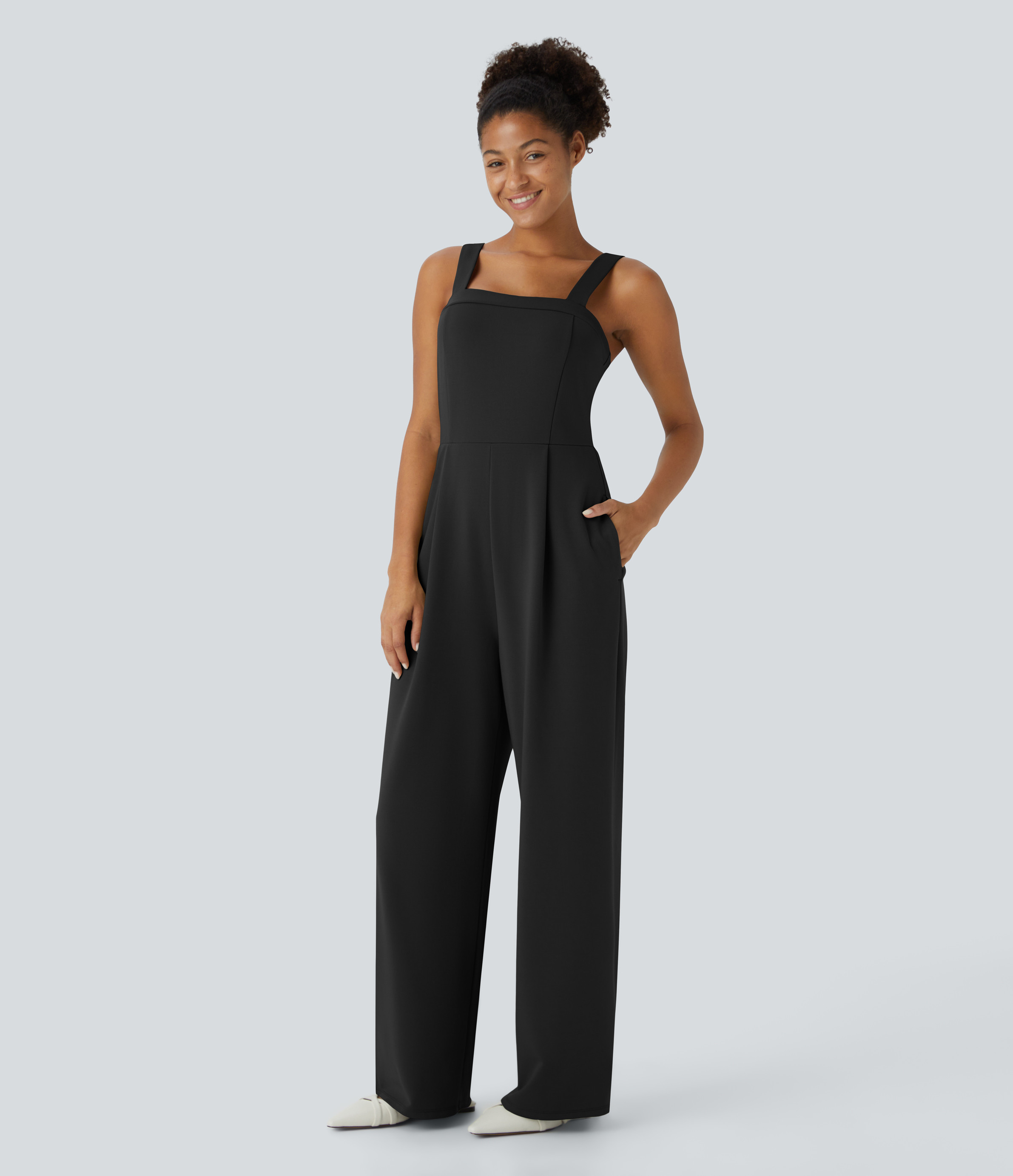 Halara Pocket Casual Jumpsuit  - Black - XS(regular) | HALARA