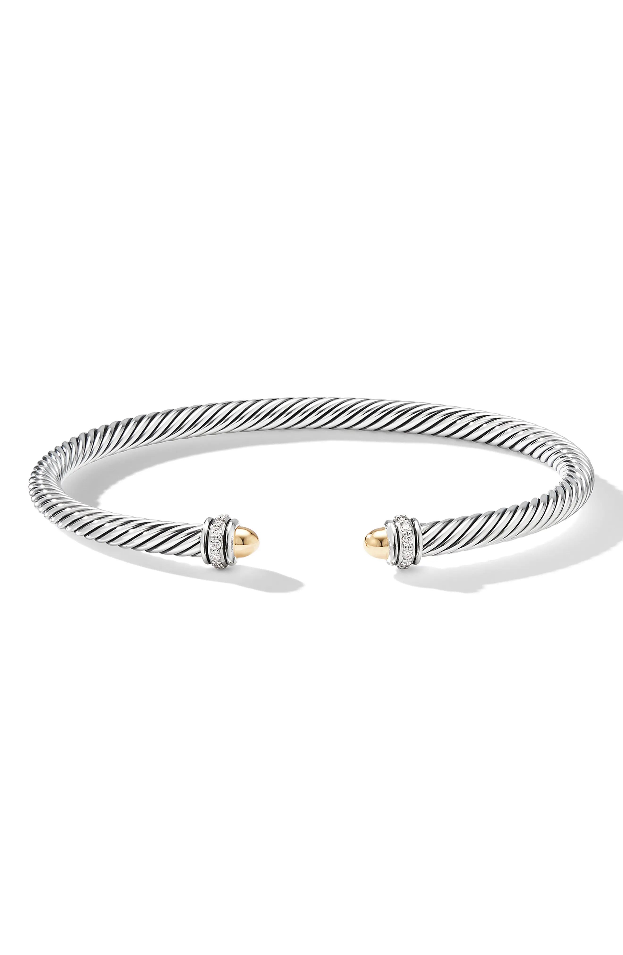 Women's David Yurman 4mm Cable Classic Bracelet With 18K Gold & Diamonds | Nordstrom