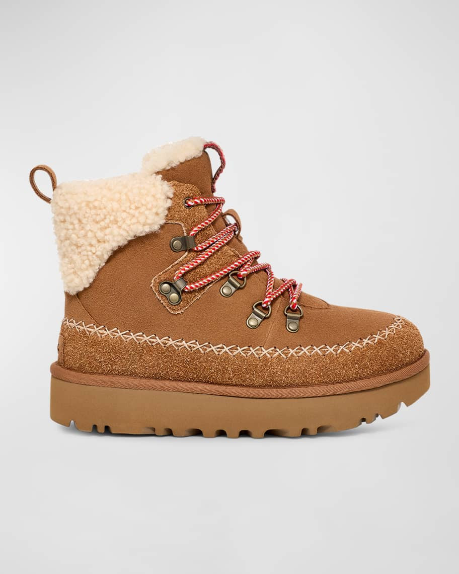 UGG Alpine Suede Shearling Hiker Boots | Neiman Marcus