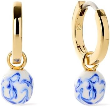 Ana Luisa Frida Pearl Jewelry Huggie Hoops - Medium & Small 14K Gold Plated & Silver Rhodium Plat... | Amazon (US)