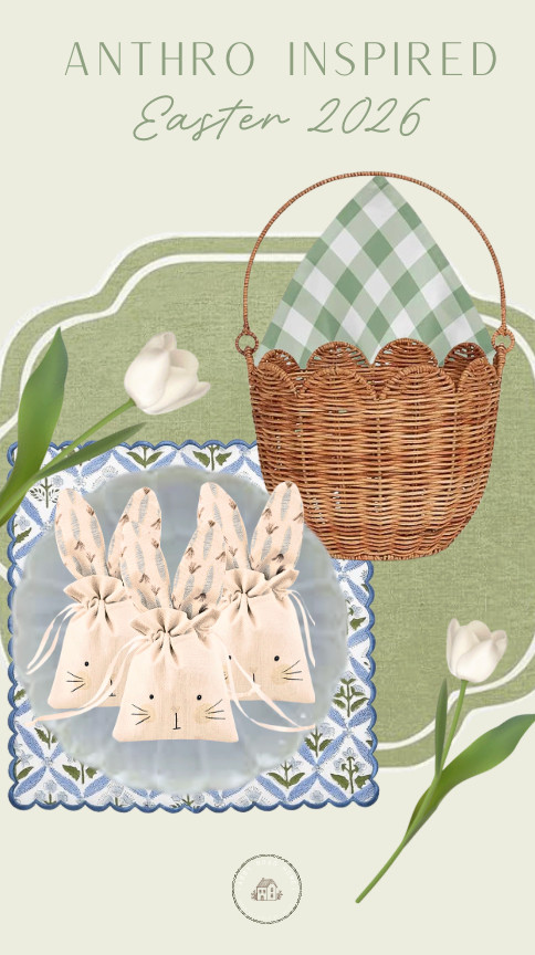 Anthro-inspired Easter finds for a soft spring table 🌿
Wicker basket, gingham napkins, bunny treat bags, and vintage-style linens for the sweetest cottagecore Easter morning.

Perfect for Easter brunch tables, hostess gifts, or filling a spring basket.

#EasterDecor #AnthroInspired #SpringHosting #EasterBasketIdeas #CottagecoreDecor #SpringTable #AnthroStyle #LTKSeasonal #LTKHome 

 