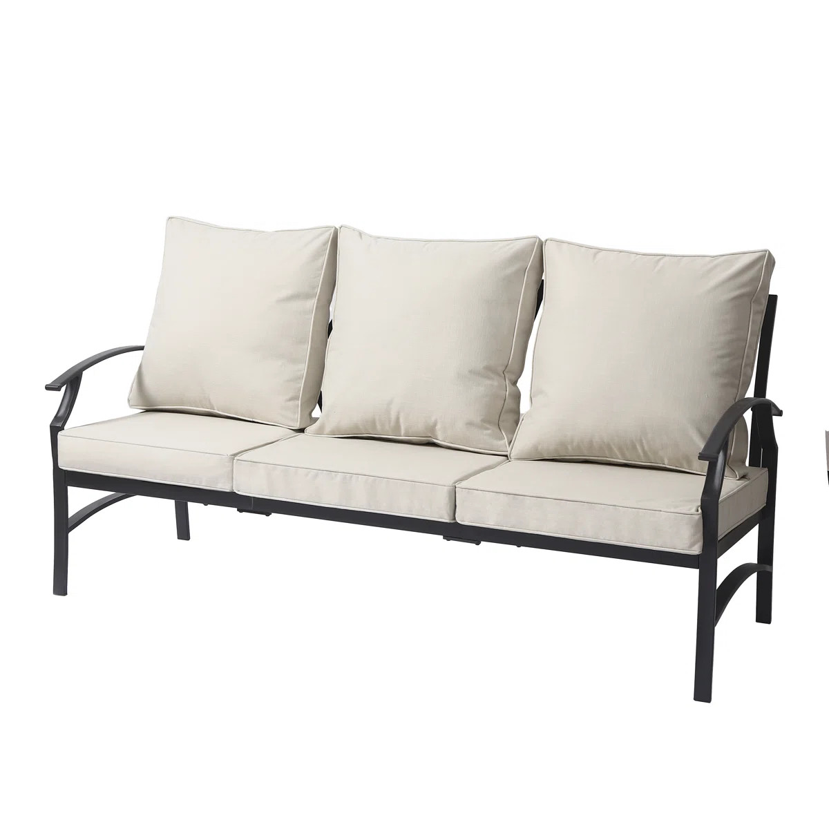 Nickita Metal 3-person Patio Outdoor Sofa With Cushions | Wayfair North America