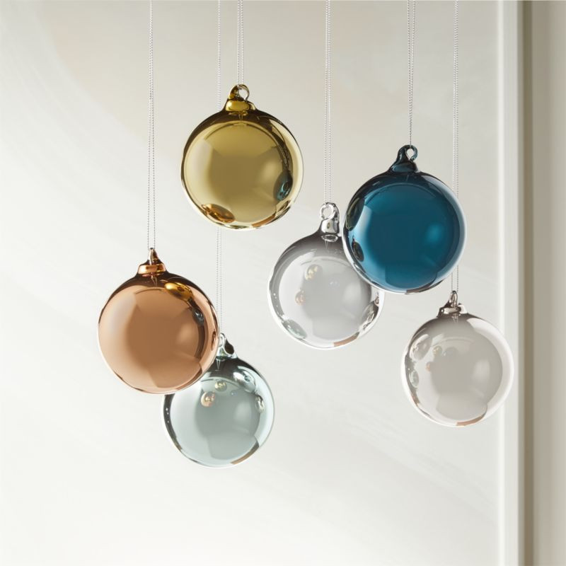Metallic Pastel Christmas Tree Ornaments Set of 6 | CB2 | CB2