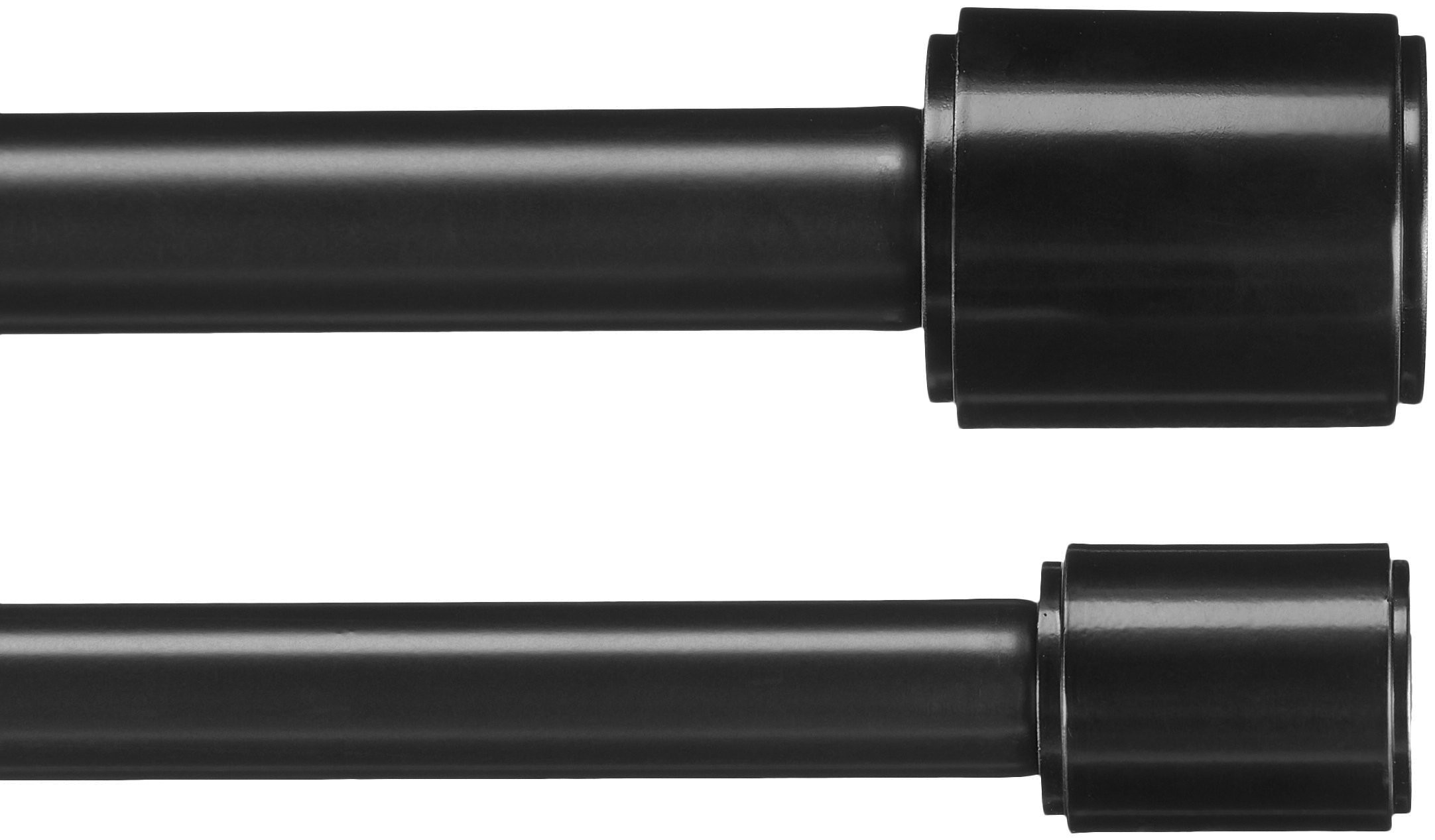 Amazon Basics 1" Double Curtain Rod With Cap Finials - 72" to 144", Black | Amazon (US)