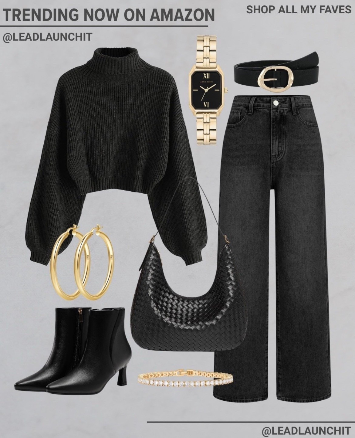 Chic, sleek, and trending for a reason 🖤
This all-black look is effortlessly elevated with gold accessories, a structured belt, and classic ankle boots. It’s the perfect outfit for work, dinner, or a night out—simple pieces styled to look instantly put together.

Designer-inspired vibes without the designer price tag, and everything is trending on Amazon right now.

Shop the full outfit and all my favorites through my LTK and Amazon storefront—everything is linked.

#AmazonFinds #LTKStyle #AllBlackOutfit #TrendingFashion #ChicStyle