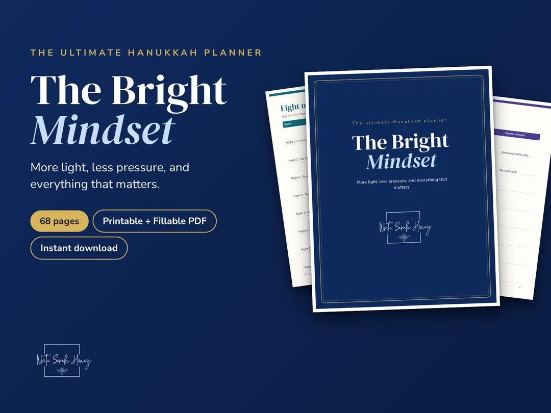 The Bright Mindset Hanukkah Planner Printable, Fillable PDF, Eight Nights Planner, Gift Tracker, ... | Etsy (Global)