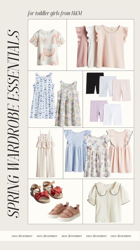 Toddler girl spring arrivals from H&M. Wardrobe essentials you can mix and match for the whole season!  Such cute prints and pretty colors! 

#LTKkids #LTKSeasonal #LTKfindsunder50