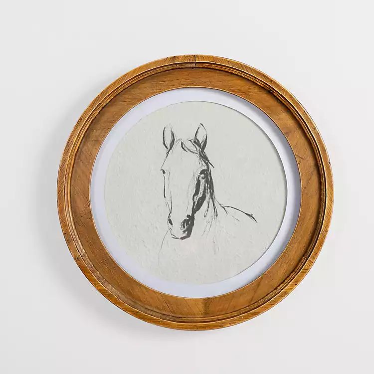 Round Horse Portrait Framed Art Print | Kirkland's Home