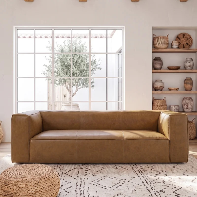 Latravion Genuine Leather Modern Sofa | Wayfair North America