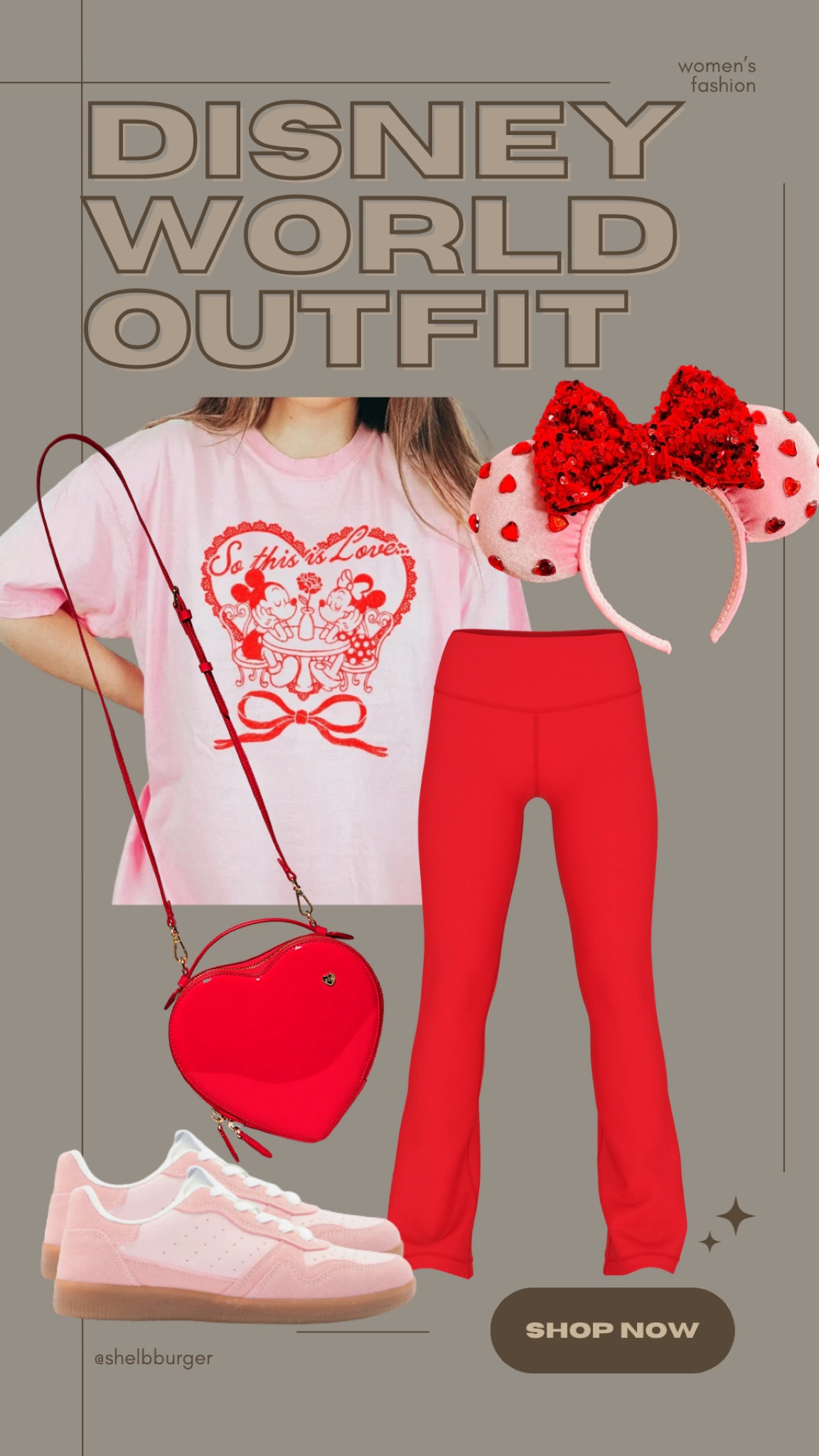 So this is love Mickey and Minnie Mouse pink and red outfit 
Hearts
Valentine’s Day inspired Disney World outfitt

#LTKSeasonal #LTKFamily #LTKTravel