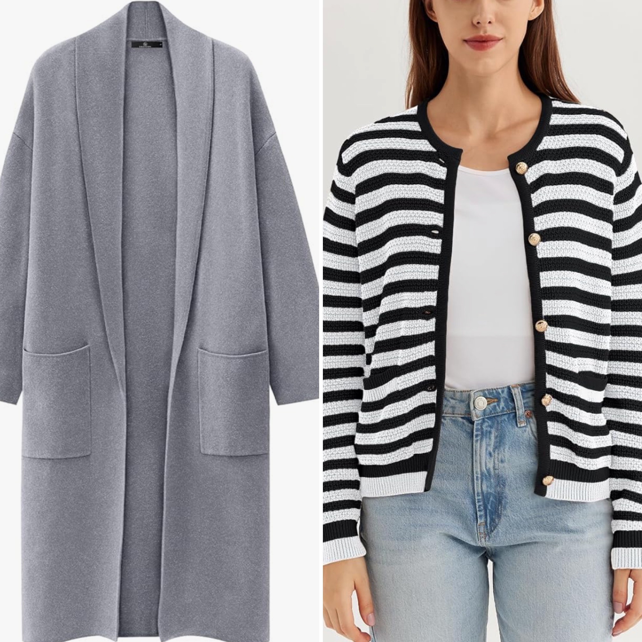 Spring transition layering pieces, long cardigan, striped cardigan, amazon style 

#LTKfindsunder50 #LTKstyletip