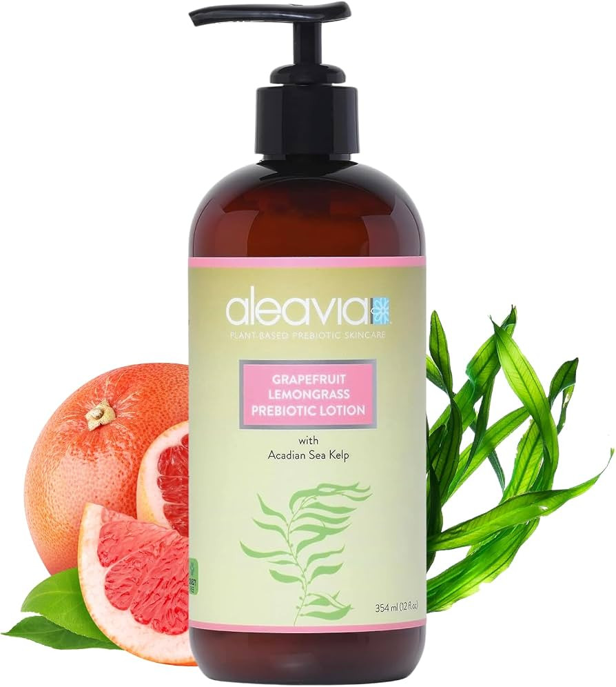 Aleavia Grapefruit Lemongrass Prebiotic Body Lotion – Lightly Scented, All-Natural Moisturizing... | Amazon (US)