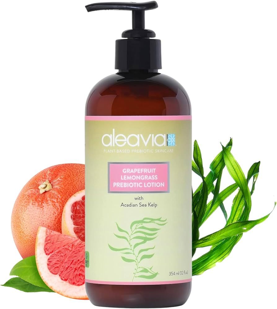 Aleavia Grapefruit Lemongrass Prebiotic Body Lotion – Lightly Scented, All-Natural Moisturizing... | Amazon (US)
