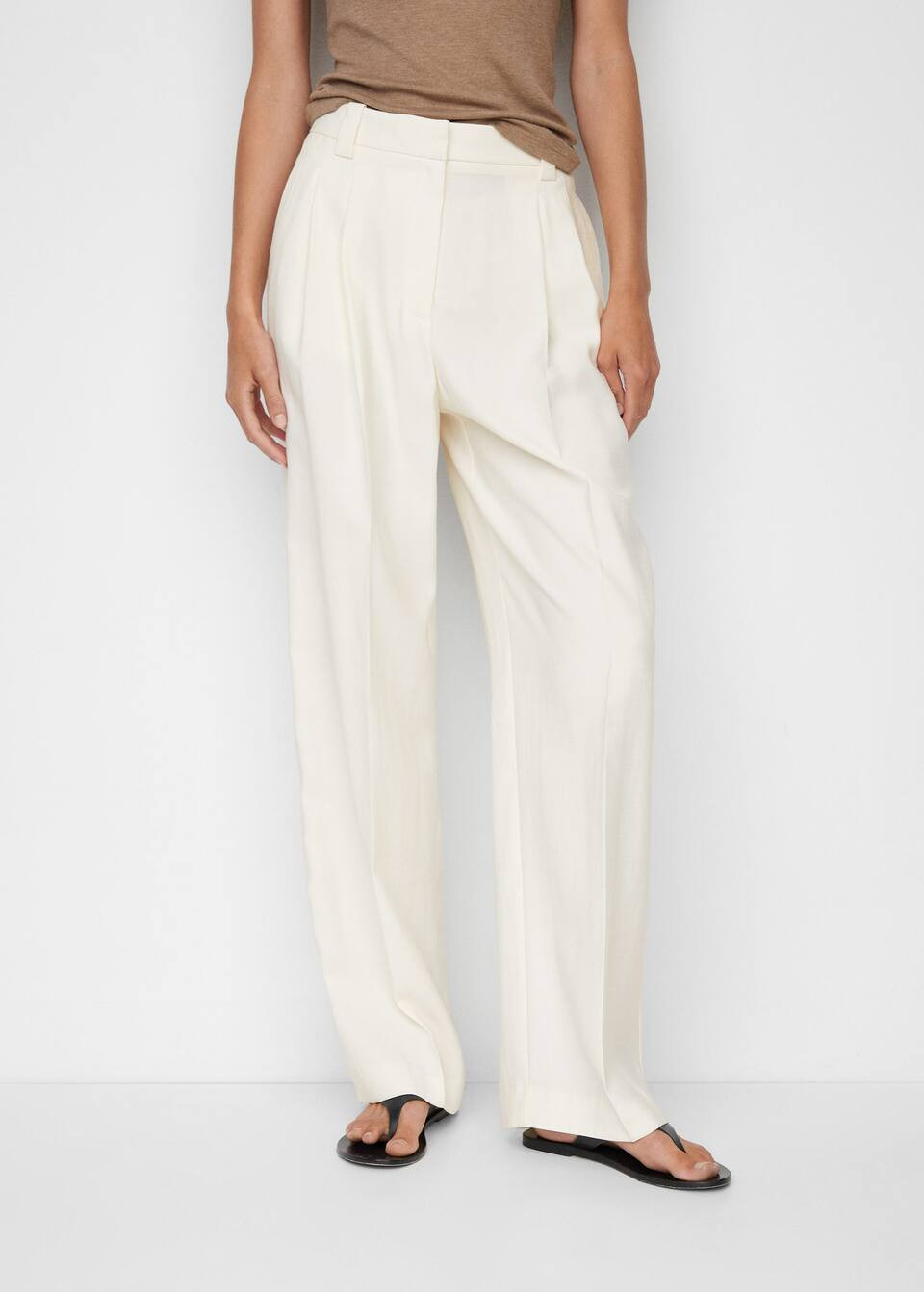 Wideleg pleated pants -  Women | Mango USA | MANGO (US)