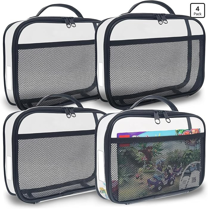 holay 4 Packs PVC Zippered Blocks Set, Toy, Clay, Board game Storage Organizer Case (Name Tag, Ma... | Amazon (US)