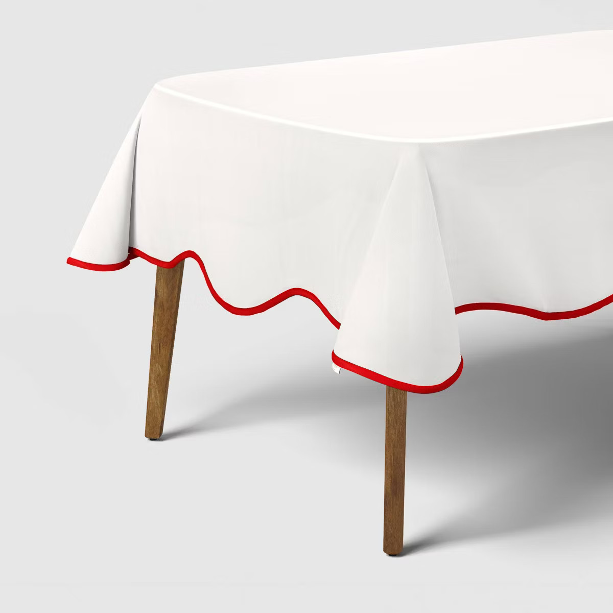 104"x60" Red Scallop Tablecloth - Threshold™ | Target
