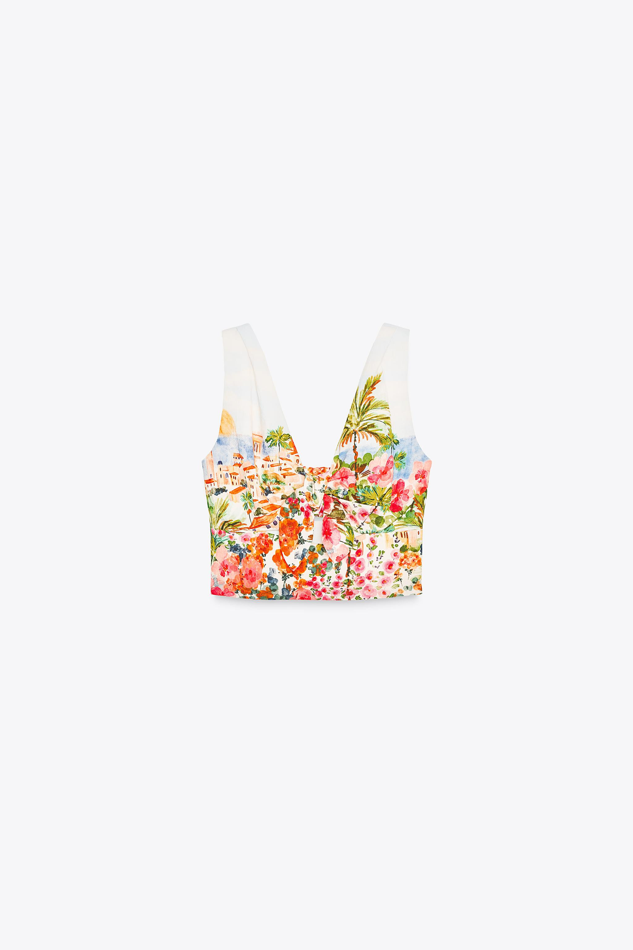 PRINTED KNOT TOP | Zara US